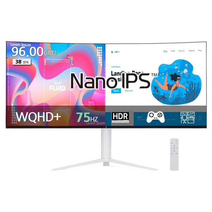 픽셀아트 WQHD 나노IPS BLACK 커브드 모니터 화이트, 96cm, PAQ3830W무결점