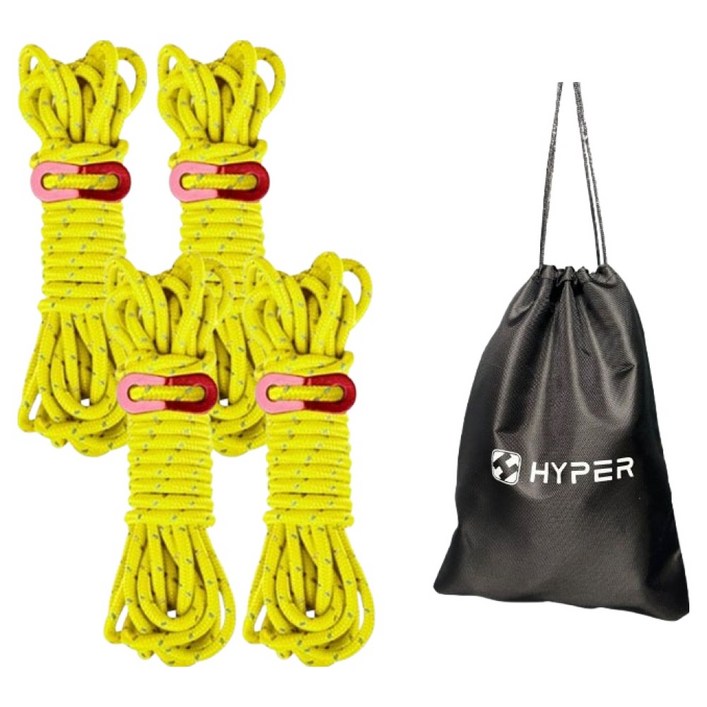 하이퍼플래닛 캠핑 텐트 로프 스트링 4p  파우치 세트