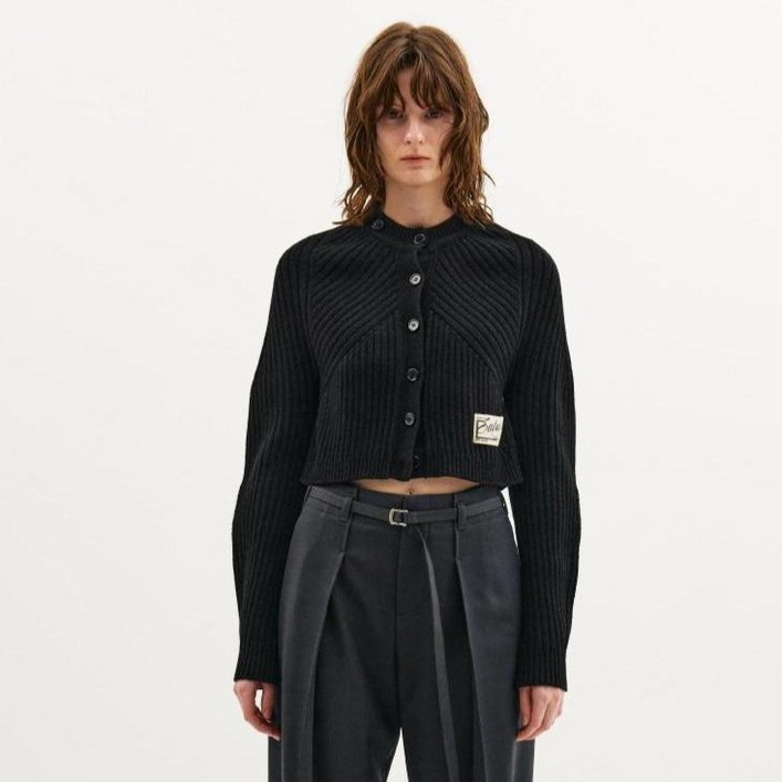 세터 여성용 소프 커브드 니트 가디건 SA233WKT01BK