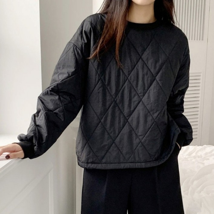 샐리 여성용 2온스 패딩 기모 맨투맨 I5D-CTS004