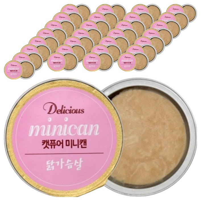 캣퓨어 고양이 습식간식 미니캔, 닭가슴살, 30g, 48개