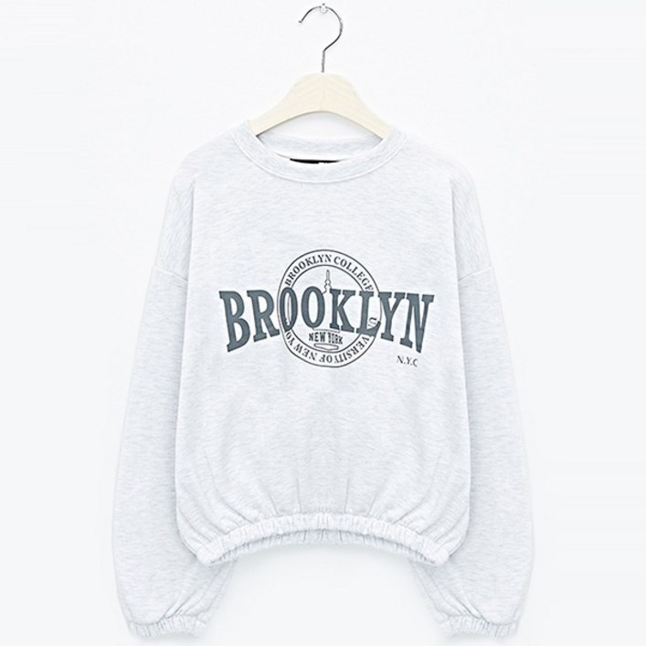 비엔엑스 여성용 라운드넥 데일리 기모 밴딩 맨투맨 BU4TS019L0