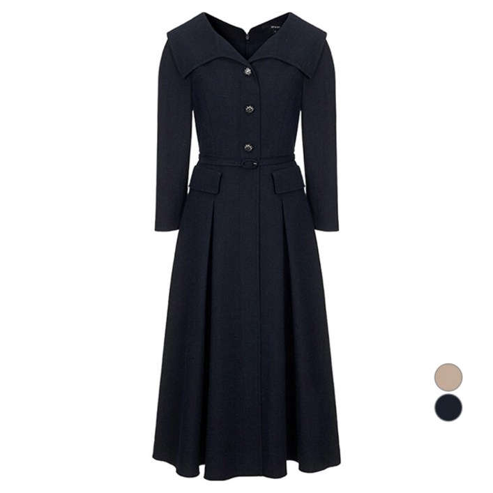 온앤온 여성용 벨트 플레어 실루엣 원피스