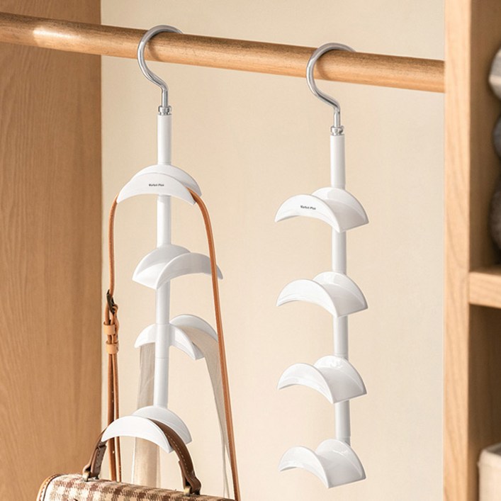 마켓플랜 360도 회전 4단 수납 가방걸이