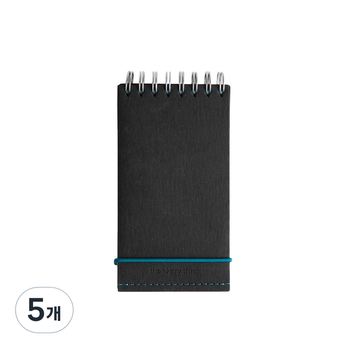 소소문구 더 베리띵 노트 핸디 130mm x 70mm, black, 5개