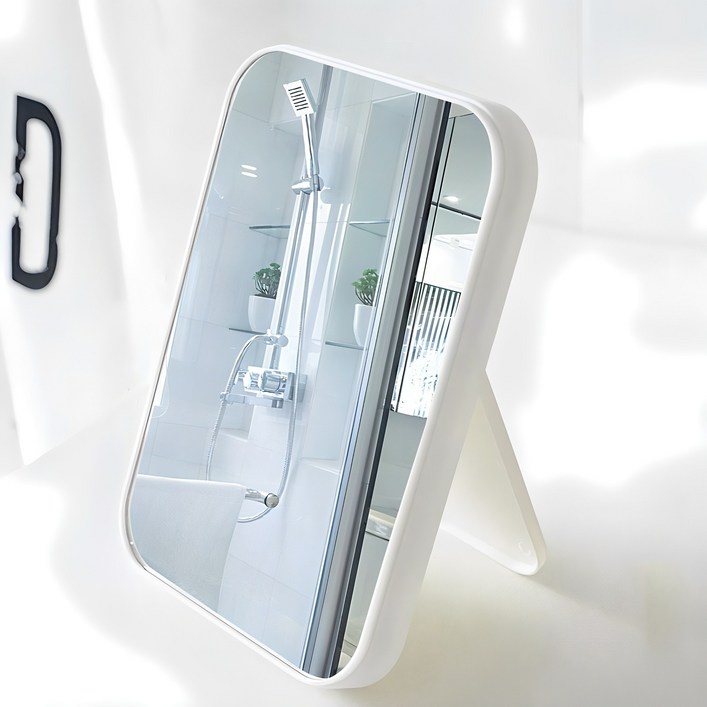 무다스 파스텔 라운드 엣지 렉탱글 휴대용 접이식 탁상거울