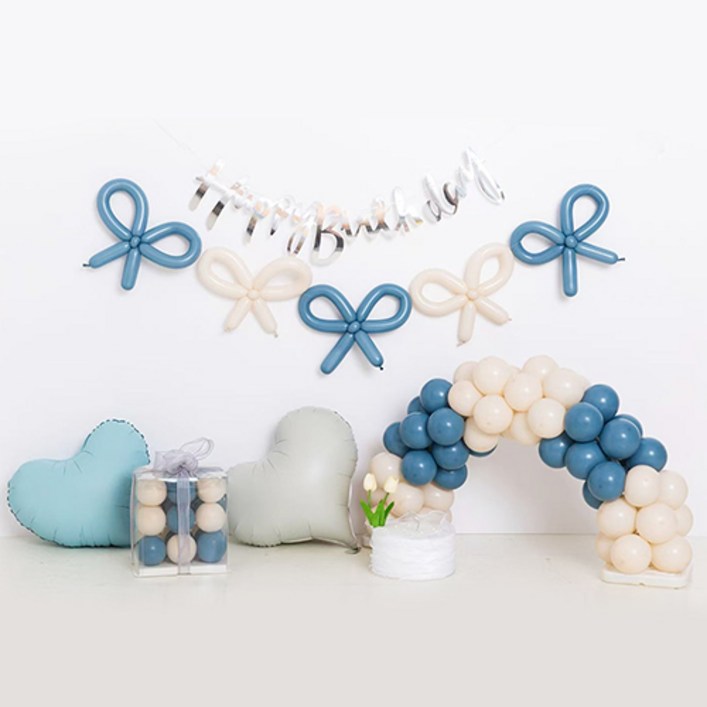 파티해 생일파티 풍선세트 R, 02 러블리 리본 블루, 1세트