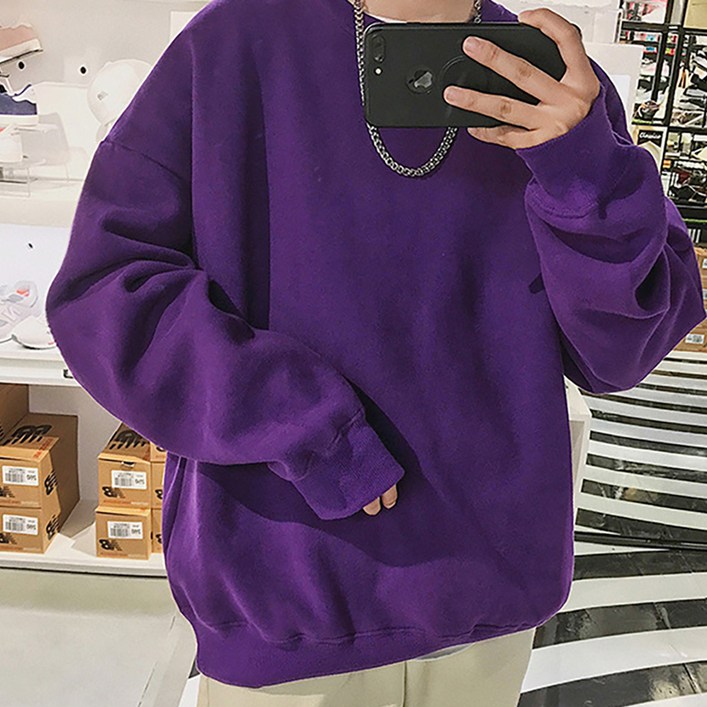 DM 남성용 루즈핏 다용도 라운드넥 스웨트셔츠