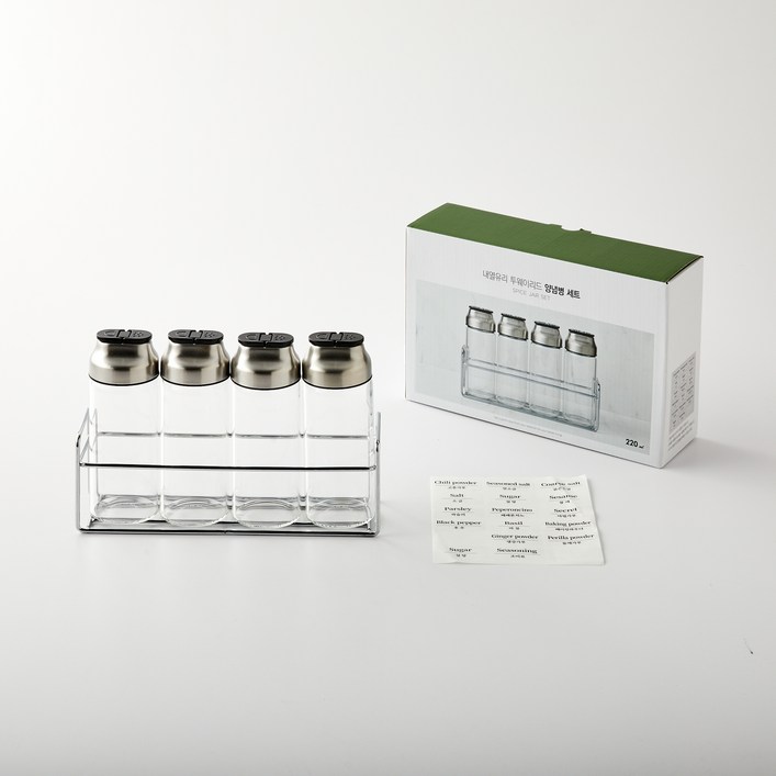 모던하우스 내열유리 투웨이리드 양념병 220ml x 4p