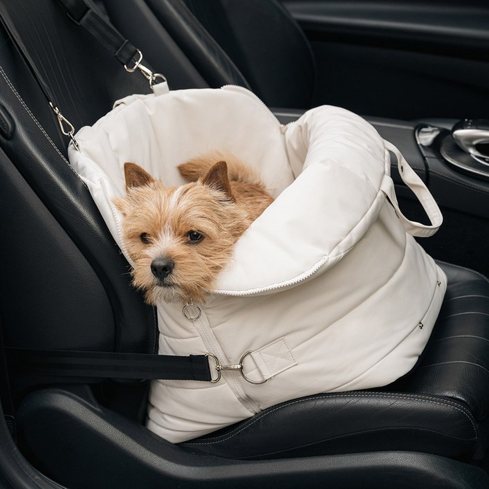 리카리카 강아지 카시트 에어쉘, 1개, 크림화이트