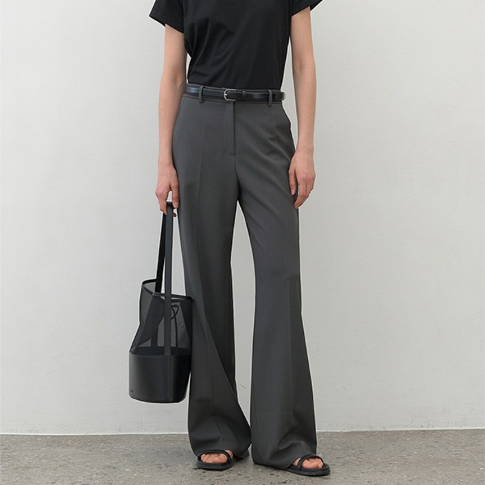 아틀리에나인 여성용 에센셜 세미 와이드 팬츠 ZPT5522