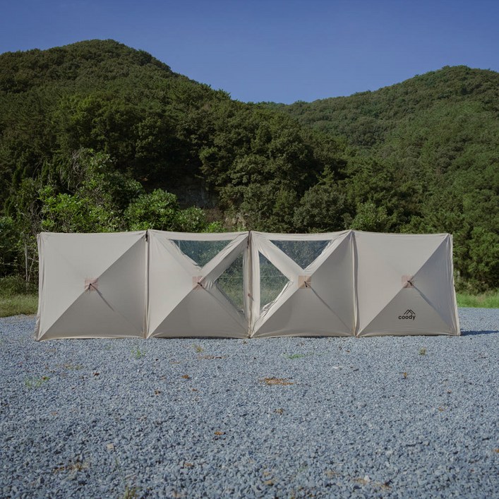 쿠디 면 사이드월 캠핑 방수 바람막이 윈드스크린 COODYW01, 베이지