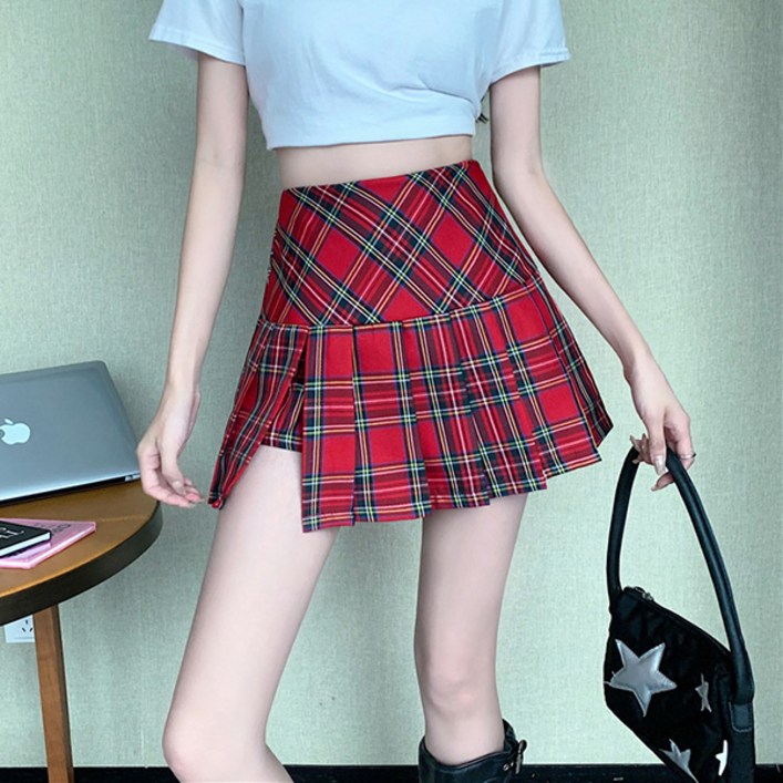 포플러앤씨 비스포 체크 스커트