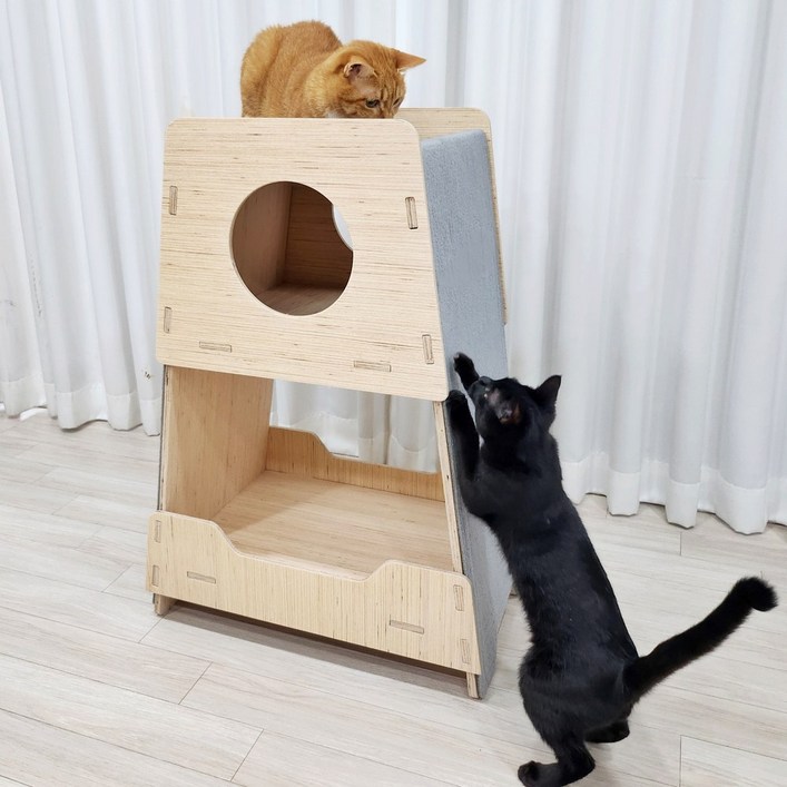 MAAH 고양이 튼튼 5분 조립 원목 A 숨숨집 20kg