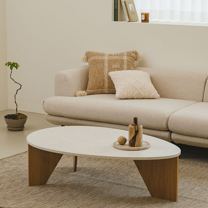 우드레이 메이 비정형 거실테이블 XL, 단일 색상