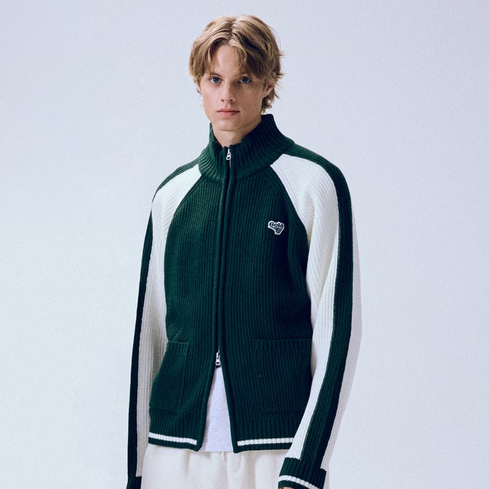 골라 남녀공용 유니온 잭 니트 집업 WGLA6TJSCZ01