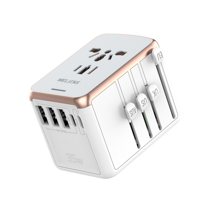 멜리언스 해외여행 5포트 고속충전 멀티 플러그 어댑터 PD35W MLOL1, 1개