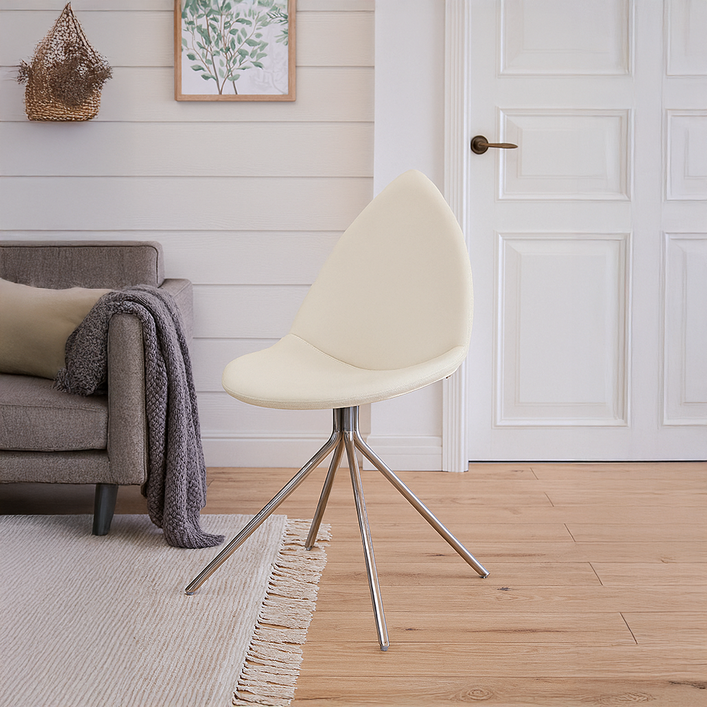 센소 가죽의자 오타와 물방울 디자인 식탁의자, 1개, 화이트