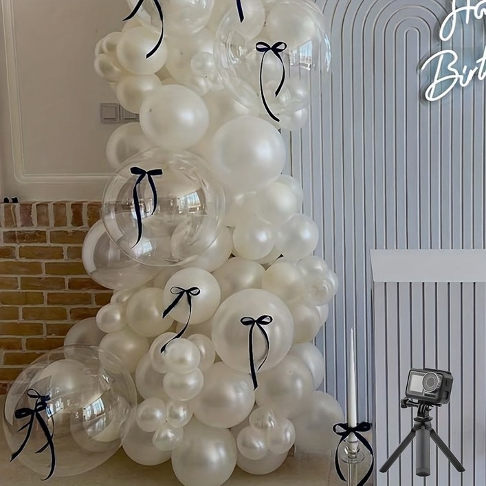 CEUQIESO 화이트 아치 풍선 세트 ,일반 이벤트 ,생일 파티 장식용 ,총 91개