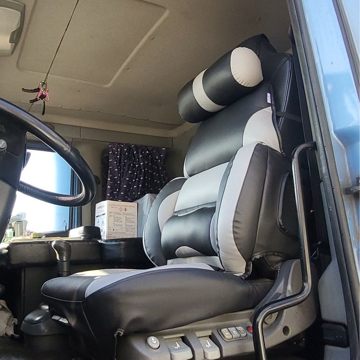 대형화물차 트럭 운전석 리무진 시트커버 1P  현대 엑시언트,타타대우 맥쎈,프리마,노부스,메가트럭,MAN, 볼보FM, 벤츠유로, 이마이티, 포터2 화물차 전차종호환, 1개, 그레이블랙