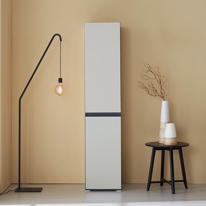 미자크 리버스 틈새수납장 1853 / 비스포크 주방수납장 다용도 부엌 수납장 속깊은 키큰 장 냉장고 세탁기 옆 250 300 350 400, 샌드그레이+샌드그레이