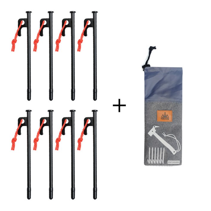 KOOLMAN쿨맨 캠핑 타프 블랙 단조 팩 스트링안전캡, 1세트