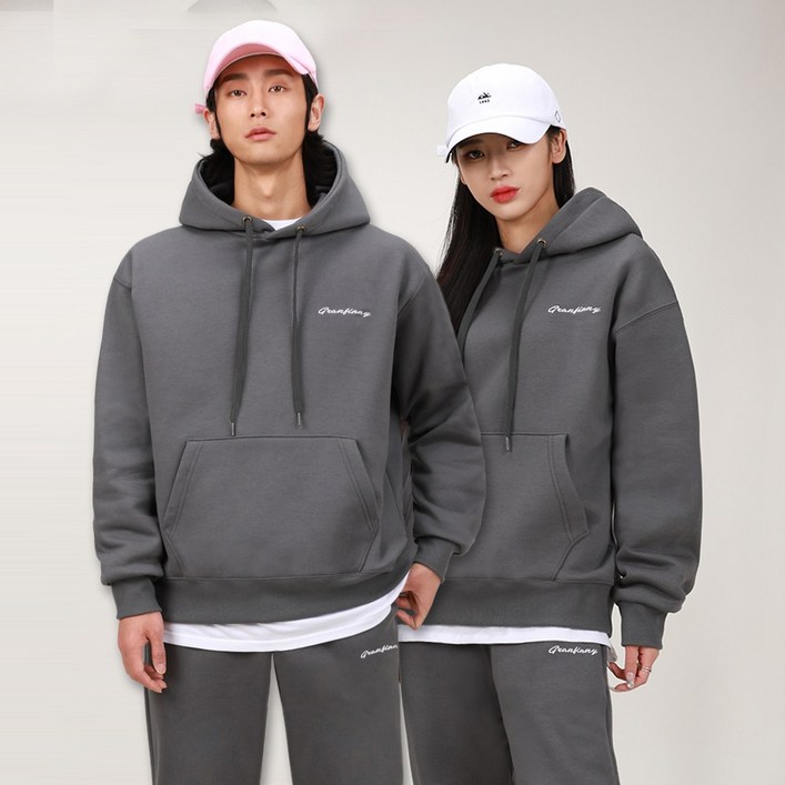 그랜피니 남녀공용 기모 후드 트레이닝복 바지 SET