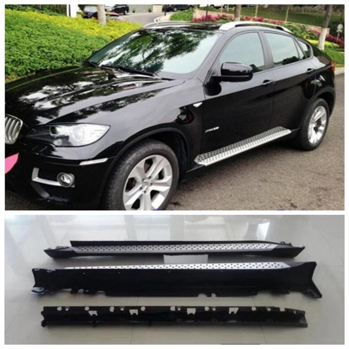 자동차 사이드 스텝 고품질 알루미늄 합금 러닝 보드 바 페달 BMW X6 E71 2008 2009 2010 2011 2012 2013 2014 적합