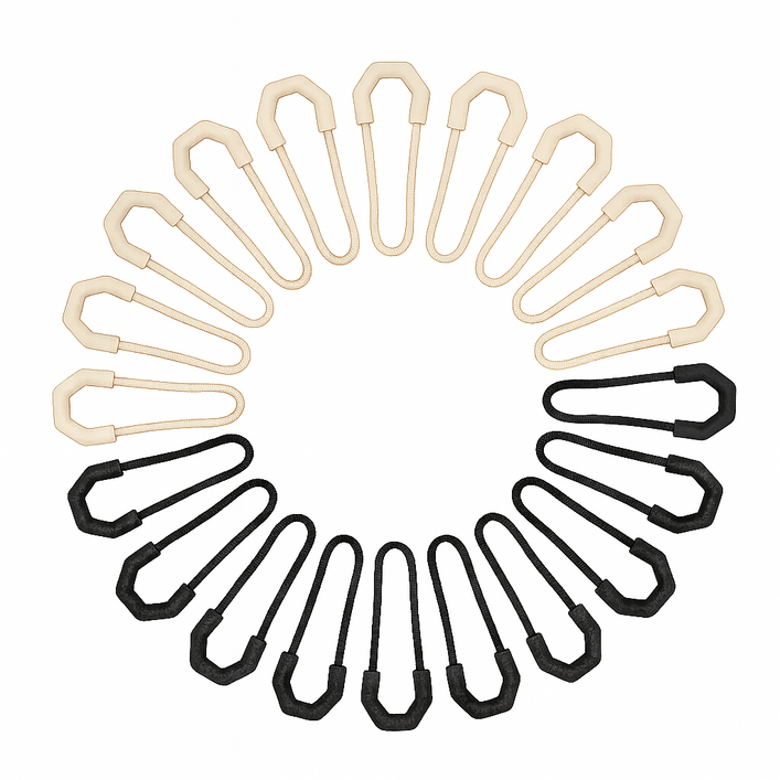 경량화무새 U형 지퍼 풀러 20개, 1개, 블랙+베이지