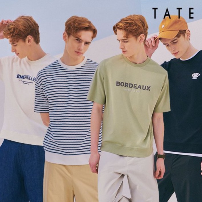 런칭가 69,900원 테이트 23SS 남성 아트웍 반팔 맨투맨 티셔츠 4종 런칭가 69,900원 테이트 23SS 남성 아트웍 반팔 맨투맨 티셔츠 4종