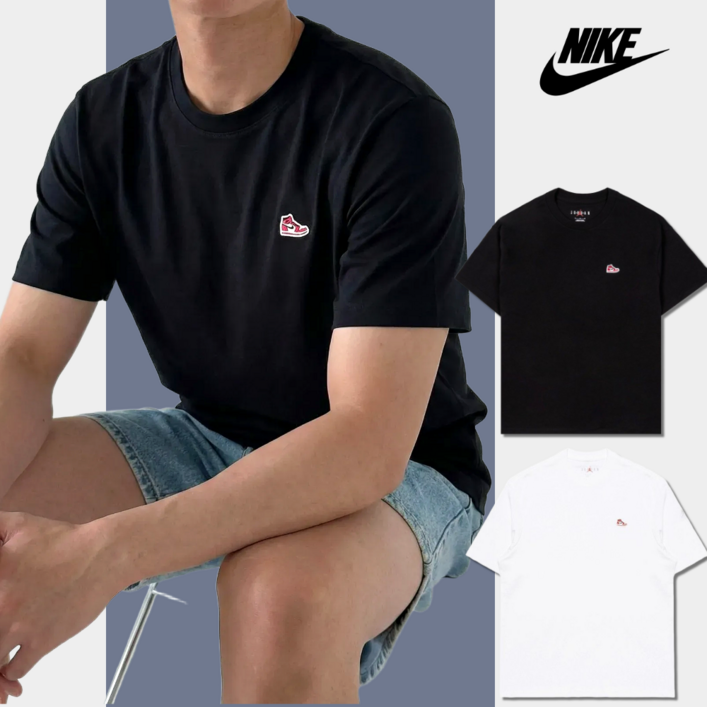 당일발송 나이키 NIKE 에어 조던 스니커즈 반팔 티셔츠 JORDAN 오버핏 여름 커플 반팔티 스포네틱 양말