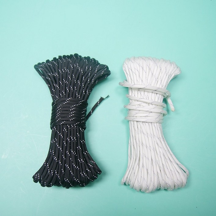 캠핑 텐트 스트링 (4mm x 20M, 50M) 타프 스트링 반사 로프 타프끈, 형광그린