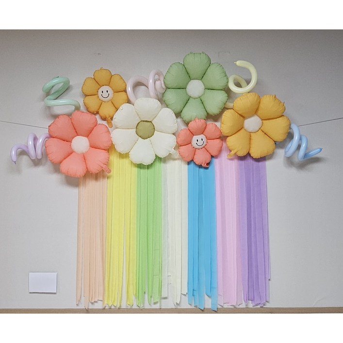 풍선하다 꽃풍선 파티스트리머 생일파티 가랜드 어린이날 포토존 장식 세트