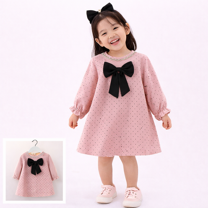 북유럽 생일 촬영 자매룩 봄 여름 가을 도트 체크 나들이 하객룩