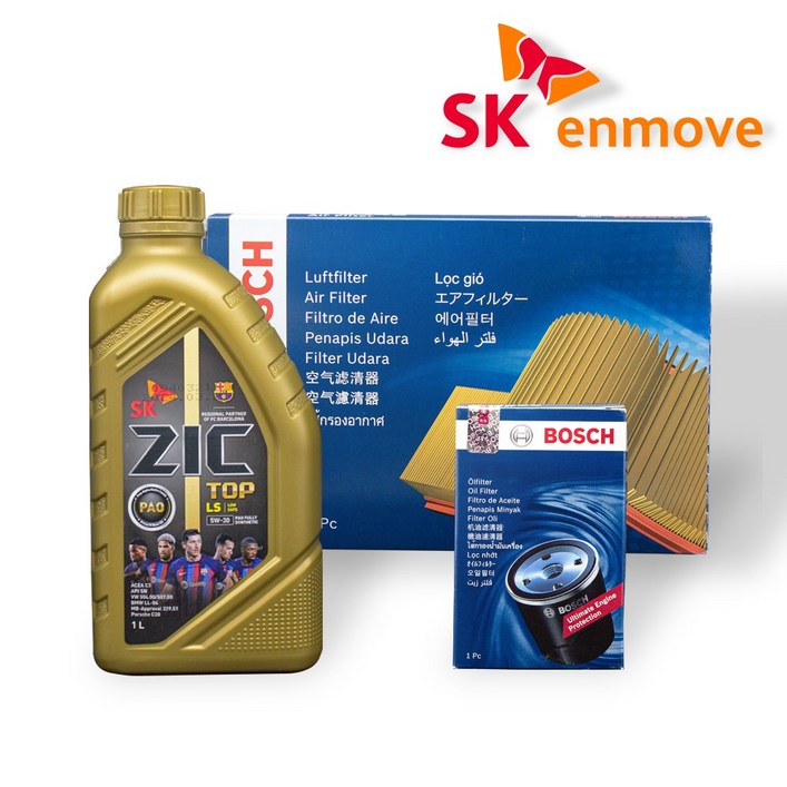 쏘렌토 MQ4 디젤 엔진오일 세트 지크 TOP LS 5W30 6L 보쉬 필터 A 3020 O 0371, 1개