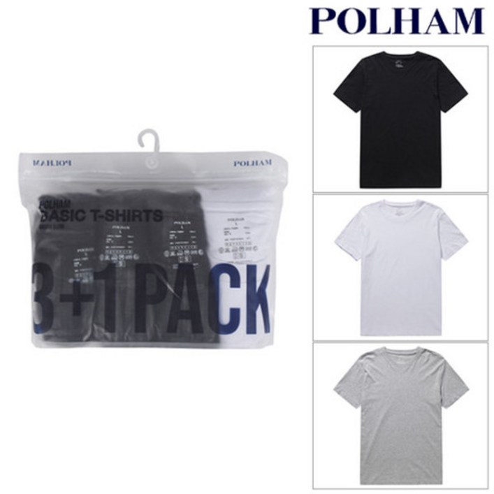 [폴햄] PHC5TR3900 남녀공용 3+1 PACK 패키지 티셔츠