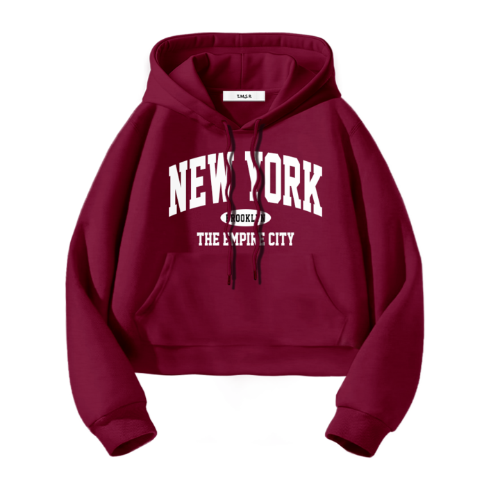 토르소 TSF 뉴욕엠파이어시티 세미오버핏 크롭 후드티