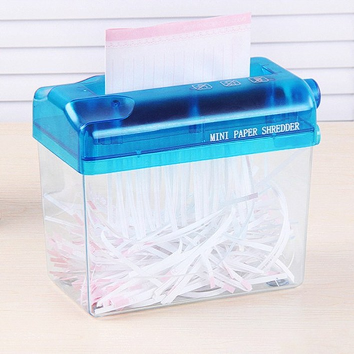 FOOI 개인정보 보호 문서파쇄기 종이분쇄기 사무실 학교 가정용, 블루