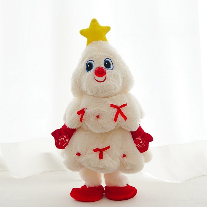 토이토 2세대 크리스마스 춤추는 트리 인형 찐트리 움직이는 댄싱트리, 40cm, 01화이트 찐트리, 1개