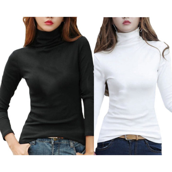 에르모소 11 가을겨울 스판력 짱짱 이너티 여성 목폴라 긴팔 티셔츠 HC015