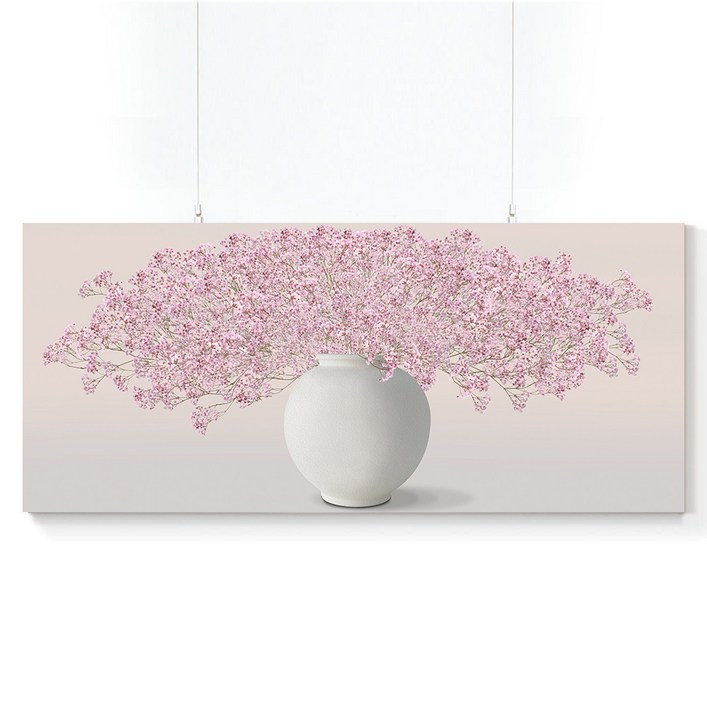 [인메이블] 프리미엄 복들어오는 꽃 그림 5종 힐링 풍수 인테리어 만개 달항아리 와이드 캔버스 액자