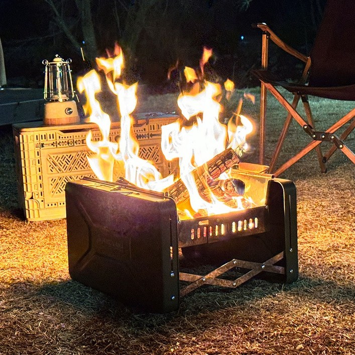 아베나키 러블리 캠핑 불멍 숯불 접이식 미니 경량 감성 바베큐 화로대, 1개