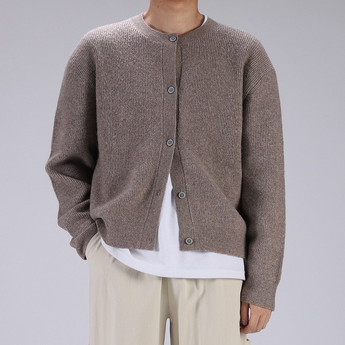 후앙스 소프트 캐시라이크 니트 라운드 크롭 가디건 SBGT8102