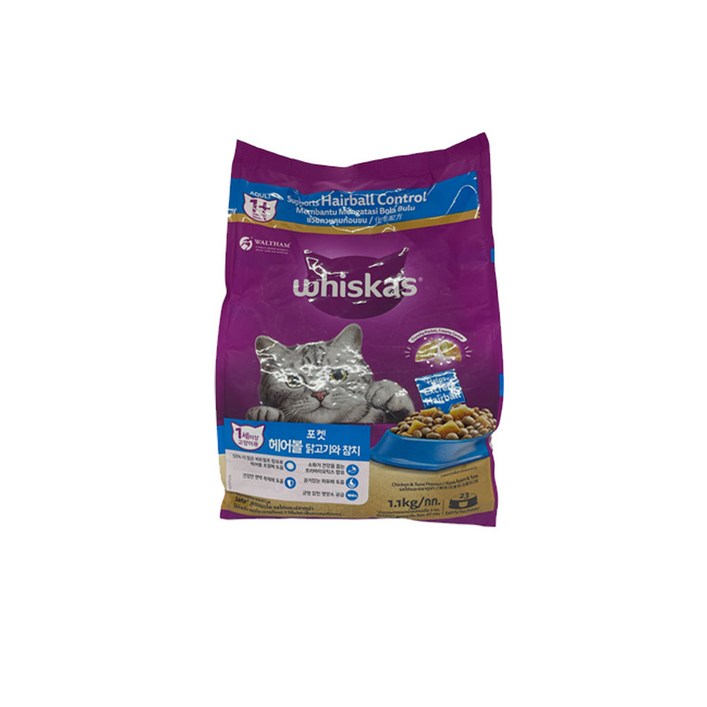 위스카스 포켓 헤어볼 닭고기와 참치 무료배송, 1.1kg, 기타생선, 10개