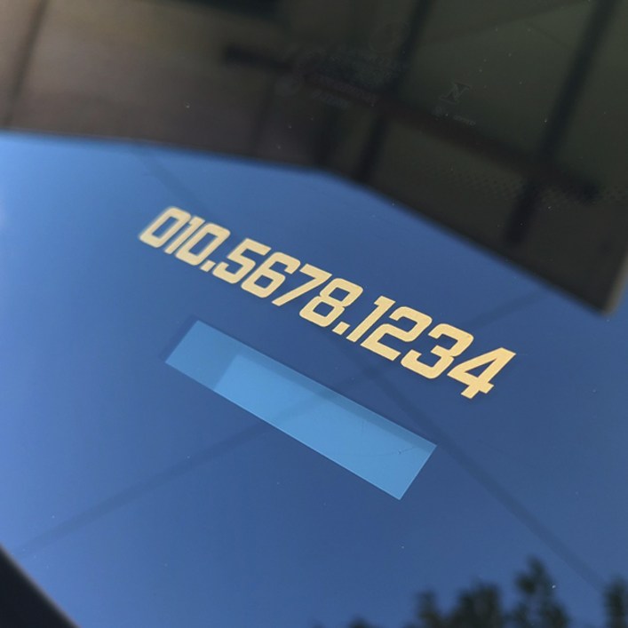 번호만있는 전화번호스티커 오토바이 자전거 주차번호, 1개, 13cm실버