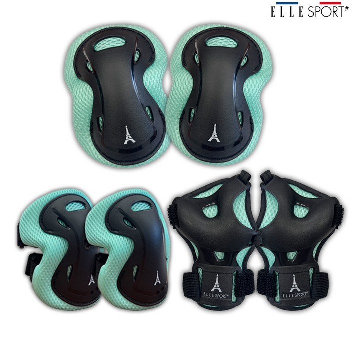 엘르스포츠 보호대 세이프플랙스 인라인 킥보드 보호대장비 3종세트 아동 성인, 세이프플랙스S13세미만민트, 1세트