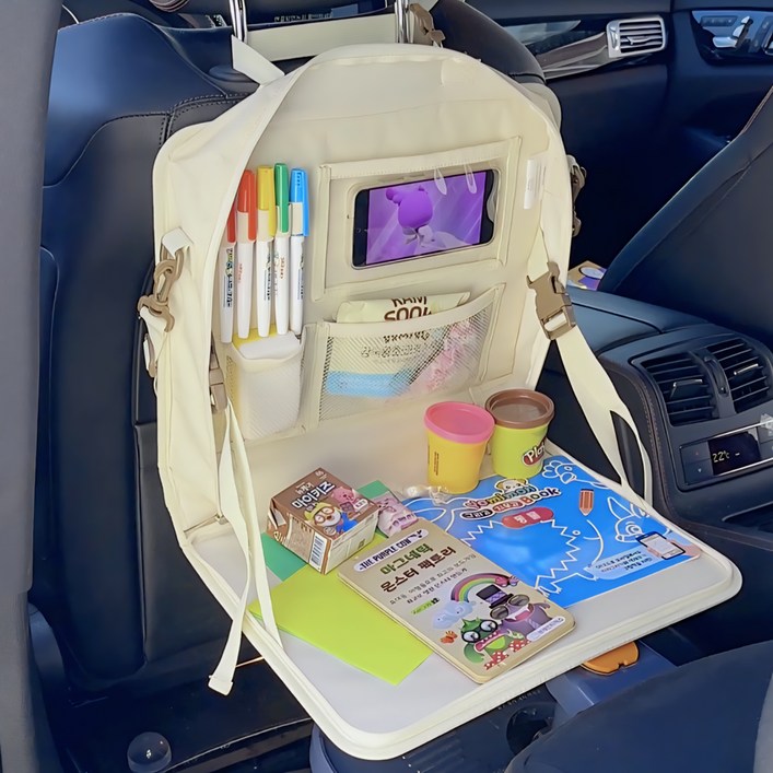 베비몽 드라이빙백 카시트 트레이 차량용 테이블, 아이보리, 1개