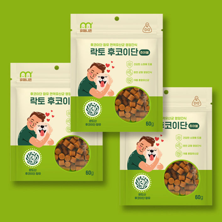 단호박 야채 강아지 건강간식 휴매니존 락토 후코이단 츄어블 3개, 3개, 60g, 후코이단 단호박 야채 강아지 건강간식 휴매니존 락토 후코이단 츄어블 3개, 3개, 60g, 후코이단