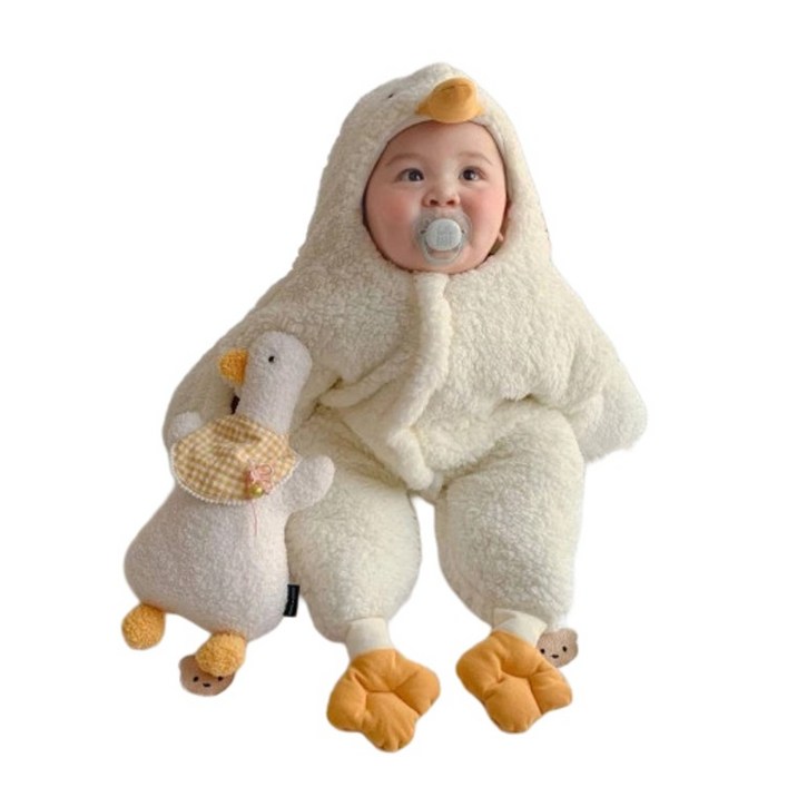 백화점신생아옷 하방방 아기 신생아 뽀글이 귀여운 오리우주복