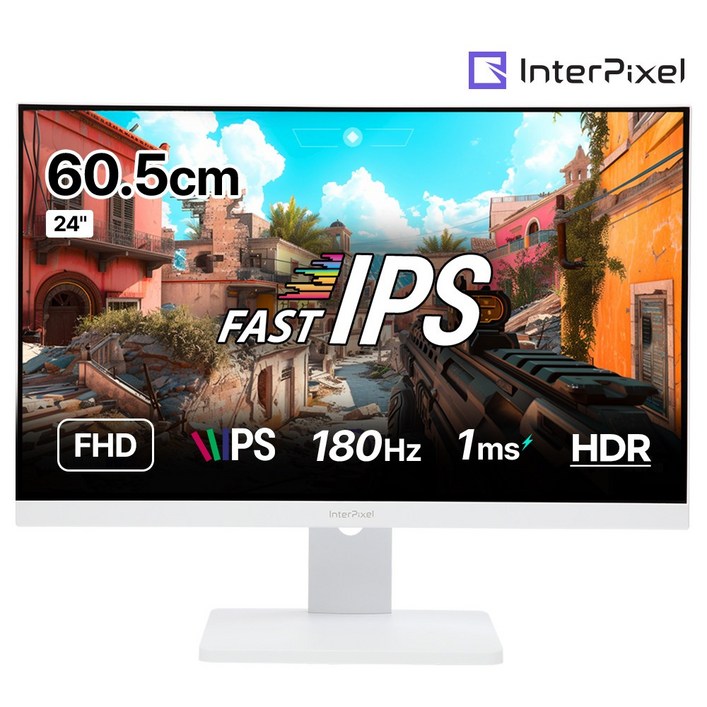 인터픽셀 IP2446 FHD FAST IPS 180Hz 화이트 게이밍 모니터 지싱크호환 프리싱크 HDR, IP2446무결점, 60.5cm